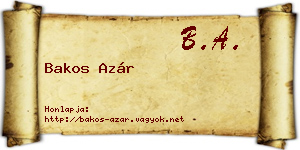 Bakos Azár névjegykártya