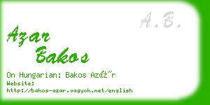 azar bakos business card